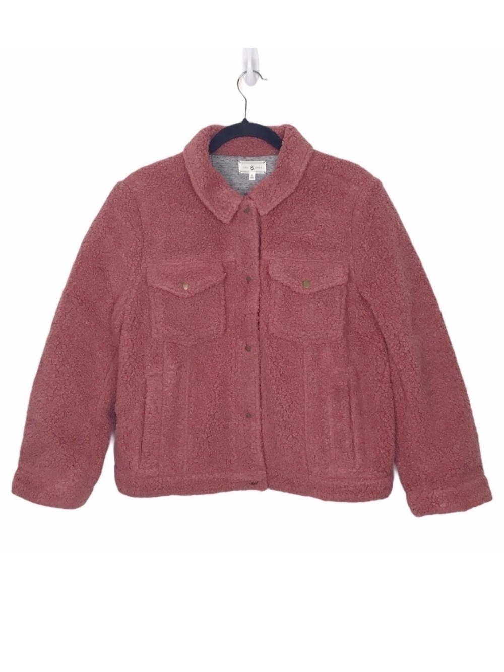 Lou & Grey Warm & Fuzzy Pink Teddy Jacket